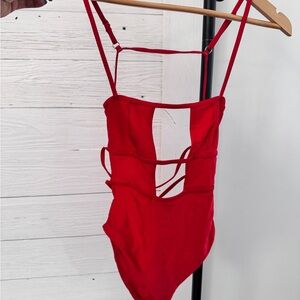 Stylish Red One Piece swimsuit from revolve